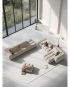 Lorella modulares rechtes Ecksofa aus Strukturstoff 4 Sitze Sand - 265x145x70 cm