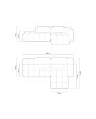 Lorella modulares rechtes Ecksofa aus Strukturstoff 4 Sitze Sand - 265x145x70 cm