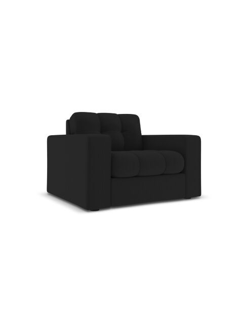 Fauteuil Yohan en tissu structurel 1 place noir - 97x90x72 cm