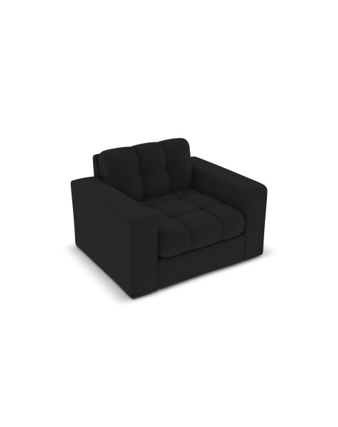 Fauteuil Yohan en tissu structurel 1 place noir - 97x90x72 cm