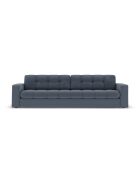 Yohan Sofa aus Strukturstoff 4 Sitze dunkelblau - 227x90x72 cm