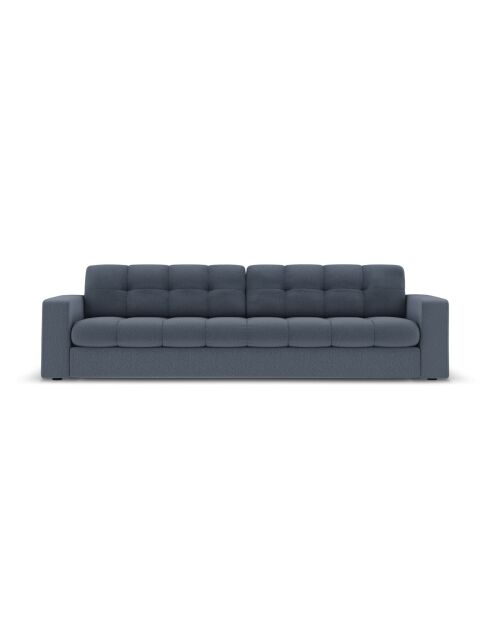 Yohan Sofa aus Strukturstoff 4 Sitze dunkelblau - 227x90x72 cm