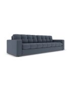 Yohan Sofa aus Strukturstoff 4 Sitze dunkelblau - 227x90x72 cm