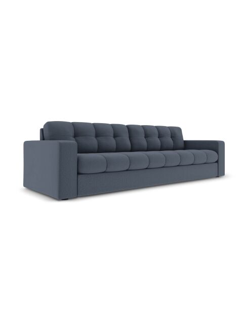 Yohan Sofa aus Strukturstoff 4 Sitze dunkelblau - 227x90x72 cm