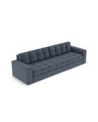 Yohan Sofa aus Strukturstoff 4 Sitze dunkelblau - 227x90x72 cm