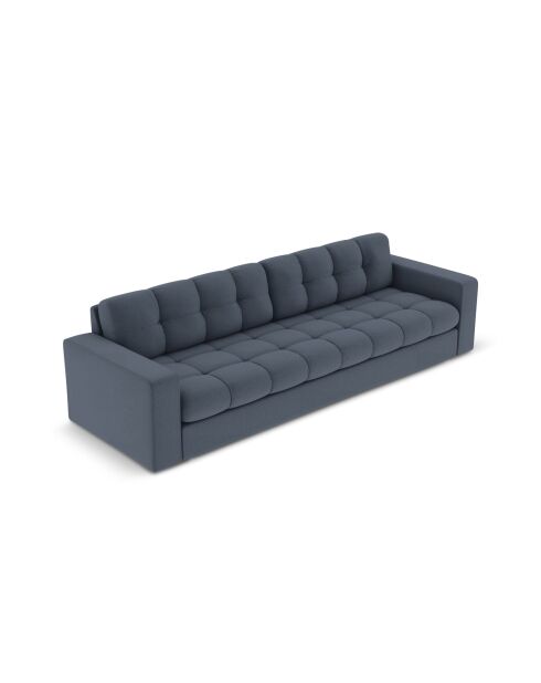 Yohan Sofa aus Strukturstoff 4 Sitze dunkelblau - 227x90x72 cm