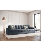 Yohan Sofa aus Strukturstoff 4 Sitze dunkelblau - 227x90x72 cm