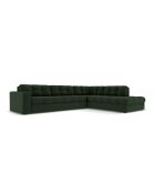Yohan rechtes Ecksofa aus Strukturstoff 5 Sitze dunkelgrün - 236x199x72 cm