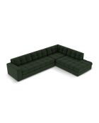 Yohan rechtes Ecksofa aus Strukturstoff 5 Sitze dunkelgrün - 236x199x72 cm