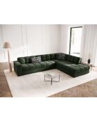 Yohan rechtes Ecksofa aus Strukturstoff 5 Sitze dunkelgrün - 236x199x72 cm