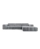 Ecksofa Luc rechts aus Strukturstoff 4 Sitze grau - 284x163x77 cm