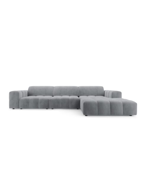 Ecksofa Luc rechts aus Strukturstoff 4 Sitze grau - 284x163x77 cm