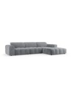 Ecksofa Luc rechts aus Strukturstoff 4 Sitze grau - 284x163x77 cm
