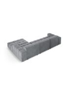 Ecksofa Luc rechts aus Strukturstoff 4 Sitze grau - 284x163x77 cm