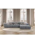 Ecksofa Luc rechts aus Strukturstoff 4 Sitze grau - 284x163x77 cm