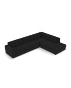 Yohan rechtes Ecksofa aus Strukturstoff 5 Sitze schwarz - 236x199x72 cm