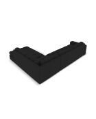 Yohan rechtes Ecksofa aus Strukturstoff 5 Sitze schwarz - 236x199x72 cm