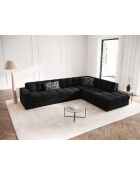 Yohan rechtes Ecksofa aus Strukturstoff 5 Sitze schwarz - 236x199x72 cm