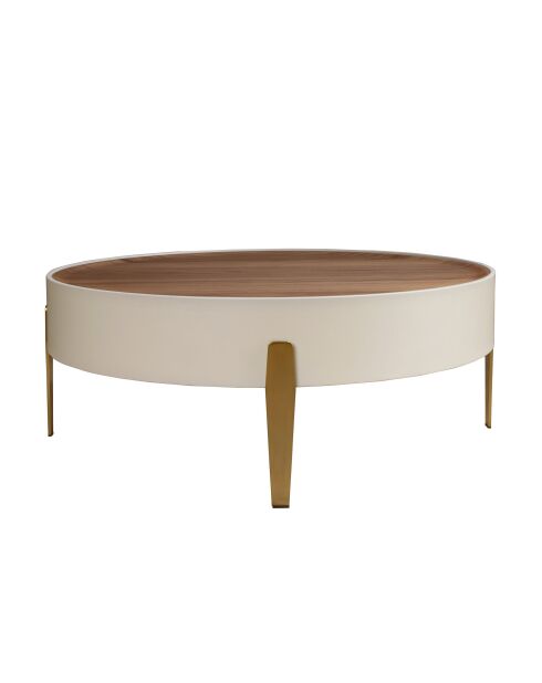 Table Basse Beige/Noyer - 92x92x92 cm