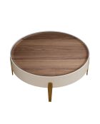 Table Basse Beige/Noyer - 92x92x92 cm