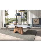 Bronzen witte eettafel - 240x120x120 cm