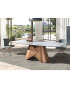 Bronzen witte eettafel - 240x120x120 cm