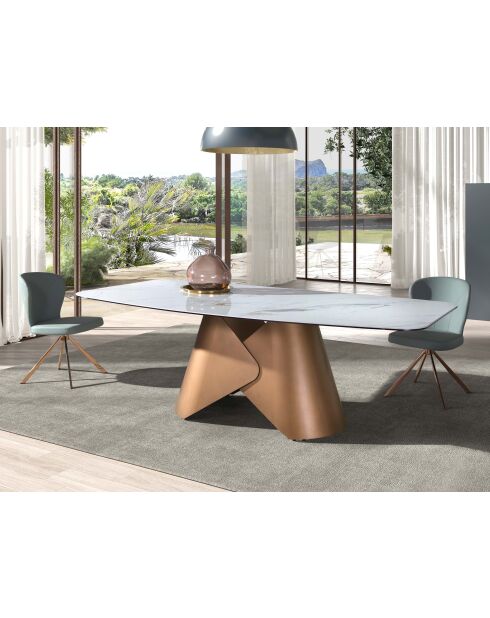 Bronzeweißer Esstisch - 240x120x120 cm