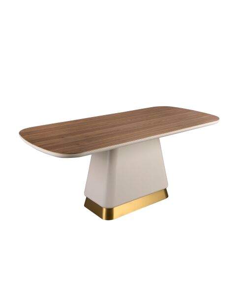 Table à Manger Beige/Noyer - 200x95x95