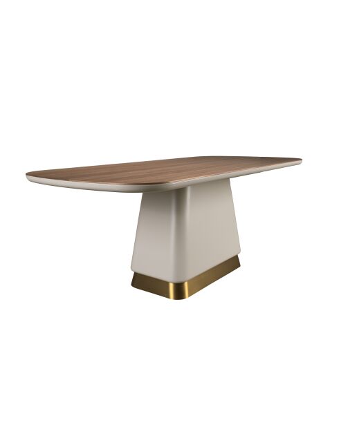 Table à Manger Beige/Noyer - 200x95x95