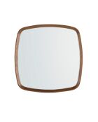 Quadratischer Wandspiegel mit modernem Design und Rahmen aus Nussbaumholz - 65x65x4 cm