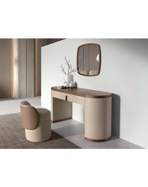 Quadratischer Wandspiegel mit modernem Design und Rahmen aus Nussbaumholz - 65x65x4 cm