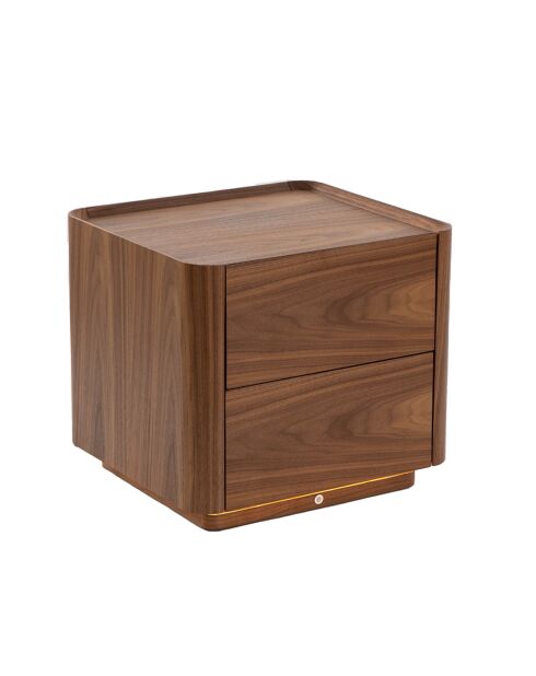 Moderner Nachttisch im Nussbaumdesign - 50x45x45 cm