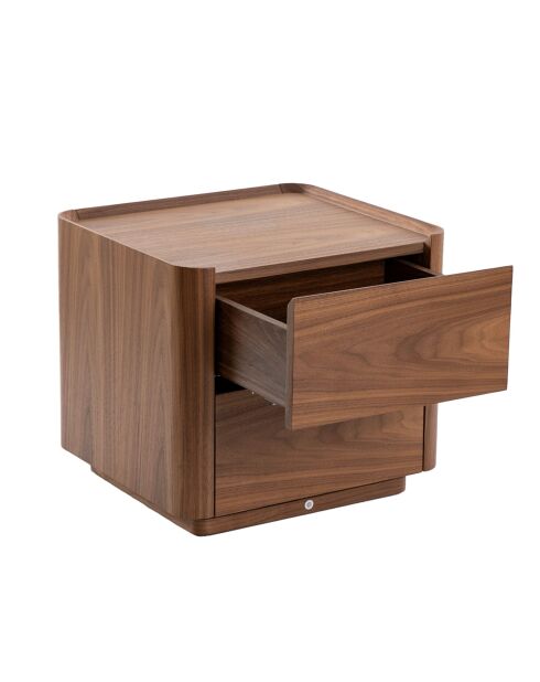 Moderner Nachttisch im Nussbaumdesign - 50x45x45 cm