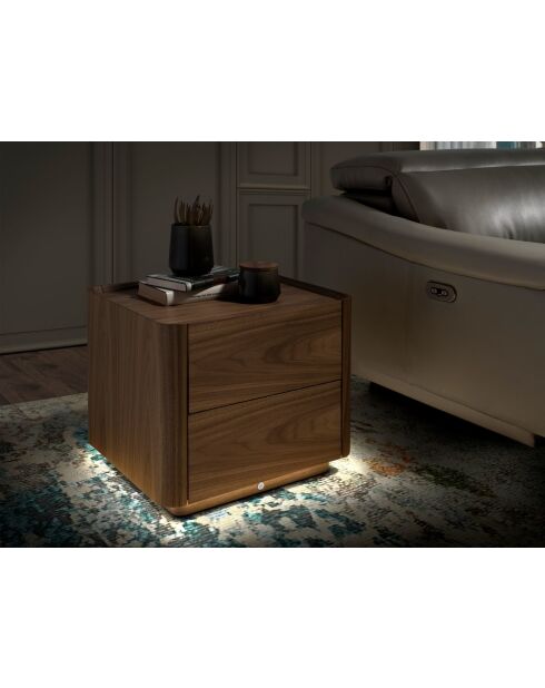 Moderner Nachttisch im Nussbaumdesign - 50x45x45 cm