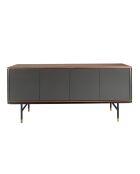 Modernes Design-Sideboard dunkelgrau/nussbaum/gold - 180x45x79 cm