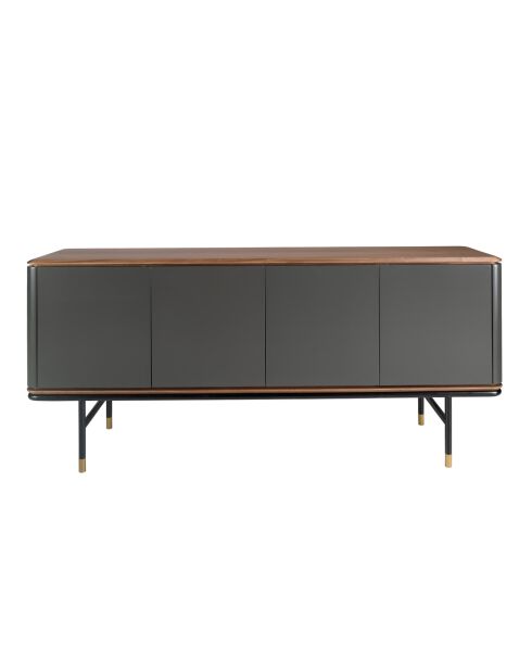 Modernes Design-Sideboard dunkelgrau/nussbaum/gold - 180x45x79 cm