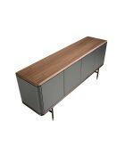 Modernes Design-Sideboard dunkelgrau/nussbaum/gold - 180x45x79 cm