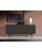 Modernes Design-Sideboard dunkelgrau/nussbaum/gold - 180x45x79 cm