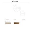 Fauteuil aux accoudoirs en cuir au design moderne avec assise et dossier noyer/vison - 72x90x90 cm
