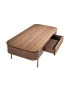 Tavolino rettangolare in noce/oro - 120x60x37 cm
