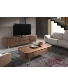 Tavolino rettangolare in noce/oro - 120x60x37 cm