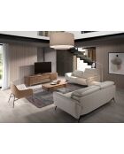 Tavolino rettangolare in noce/oro - 120x60x37 cm