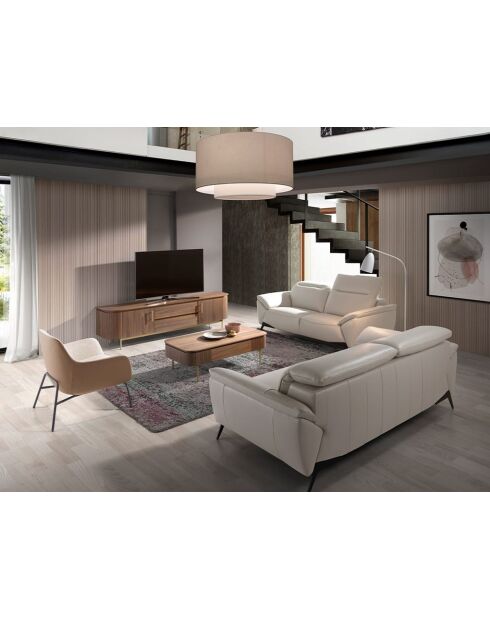 Tavolino rettangolare in noce/oro - 120x60x37 cm