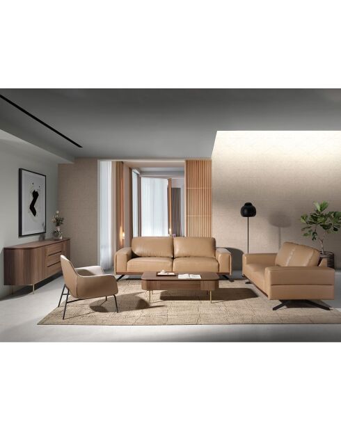 Tavolino rettangolare in noce/oro - 120x60x37 cm