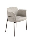 Chaise avec accoudoirs au design moderne, avec assise et dossier gris/acier - 66x54x77 cm