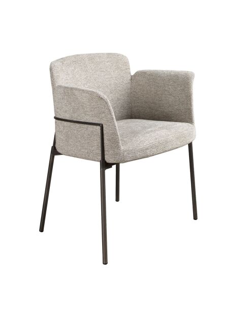 Chaise avec accoudoirs au design moderne, avec assise et dossier gris/acier - 66x54x77 cm