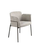 Chaise avec accoudoirs au design moderne, avec assise et dossier gris/acier - 66x54x77 cm