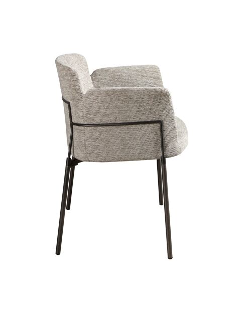 Chaise avec accoudoirs au design moderne, avec assise et dossier gris/acier - 66x54x77 cm