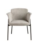 Chaise avec accoudoirs au design moderne, avec assise et dossier gris/acier - 66x54x77 cm