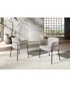 Chaise avec accoudoirs au design moderne, avec assise et dossier gris/acier - 66x54x77 cm